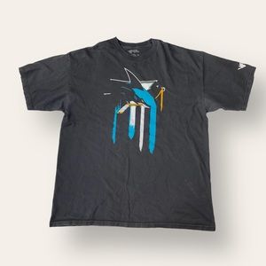 NHL San Jose Sharks Black Graphic T-Shirt Size XL